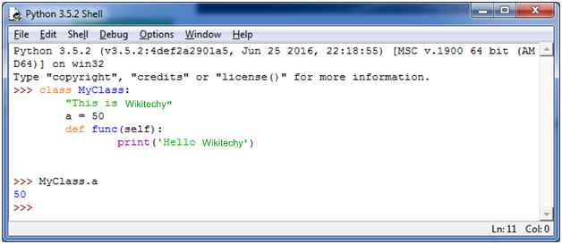  python class object